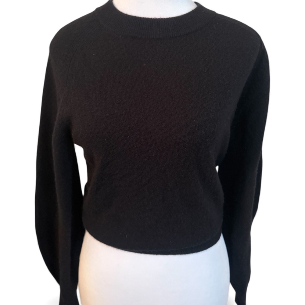 A.L.C. Women's Black Layla‎ Cutout-Back Wool Cashmere Long-Sleeve Sweater Medium
